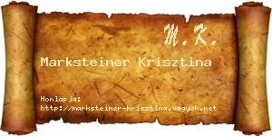 Marksteiner Krisztina névjegykártya